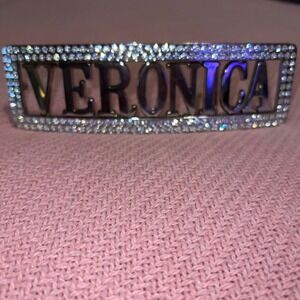 Veronica Silver Rhinestone Belt buckle